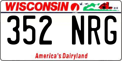 WI license plate 352NRG