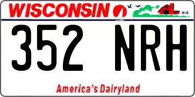 WI license plate 352NRH
