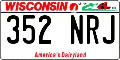 WI license plate 352NRJ