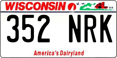 WI license plate 352NRK