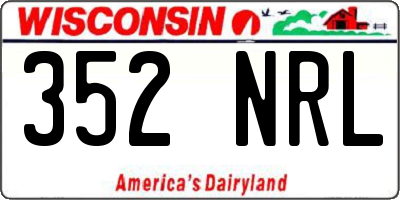 WI license plate 352NRL