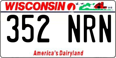 WI license plate 352NRN
