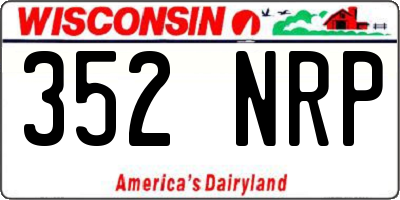 WI license plate 352NRP