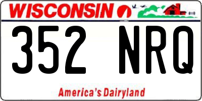 WI license plate 352NRQ