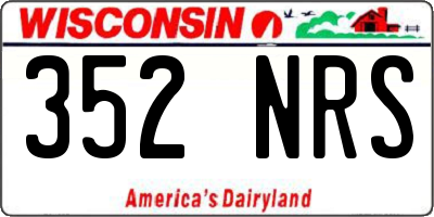 WI license plate 352NRS