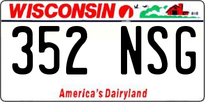 WI license plate 352NSG