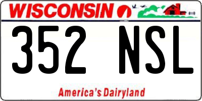 WI license plate 352NSL