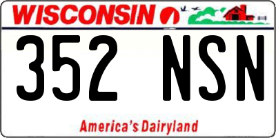 WI license plate 352NSN