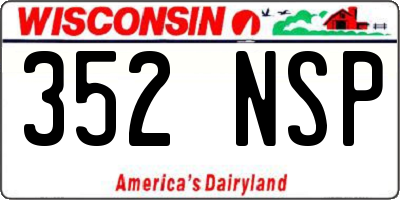 WI license plate 352NSP