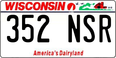 WI license plate 352NSR