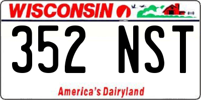 WI license plate 352NST