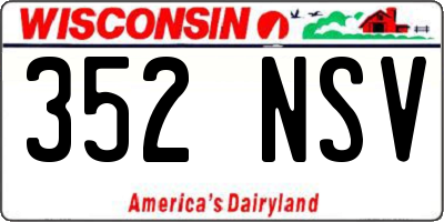 WI license plate 352NSV