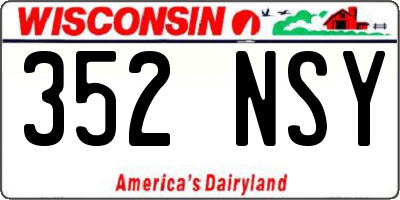 WI license plate 352NSY
