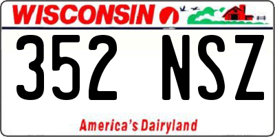WI license plate 352NSZ