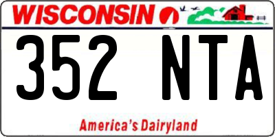 WI license plate 352NTA