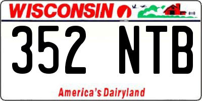 WI license plate 352NTB