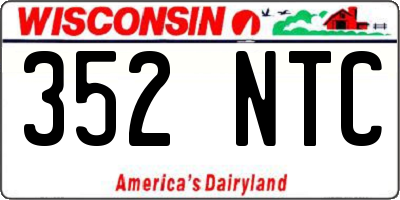 WI license plate 352NTC