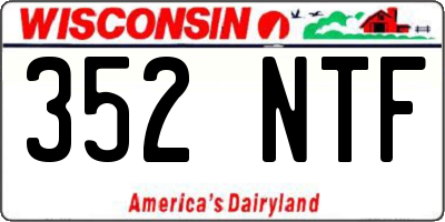 WI license plate 352NTF