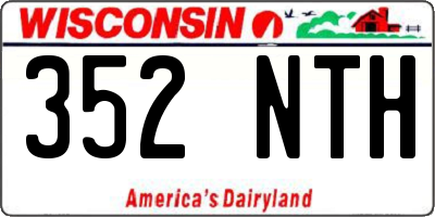WI license plate 352NTH