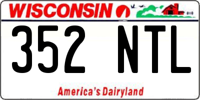 WI license plate 352NTL
