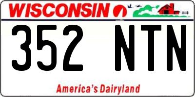 WI license plate 352NTN