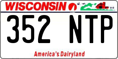 WI license plate 352NTP