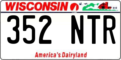 WI license plate 352NTR