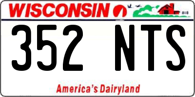 WI license plate 352NTS