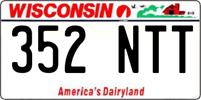 WI license plate 352NTT