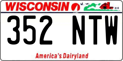 WI license plate 352NTW