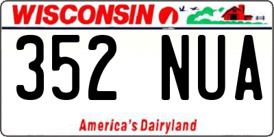 WI license plate 352NUA
