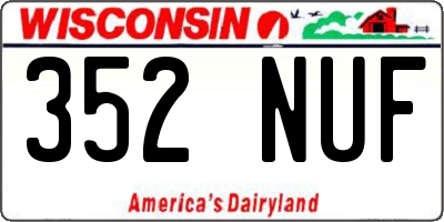 WI license plate 352NUF