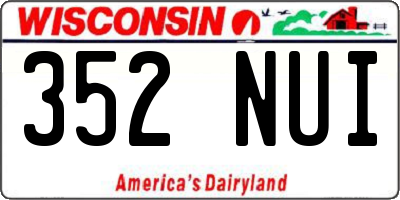 WI license plate 352NUI