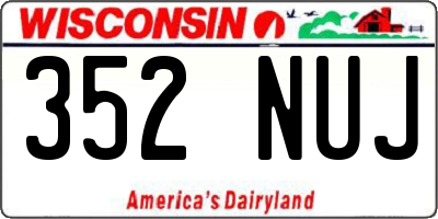 WI license plate 352NUJ