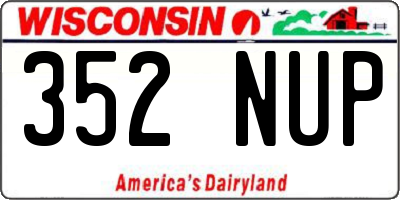 WI license plate 352NUP
