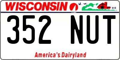 WI license plate 352NUT