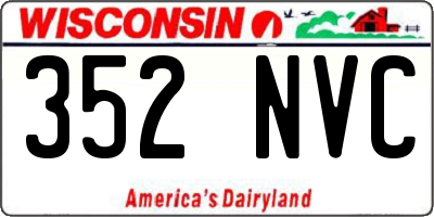 WI license plate 352NVC