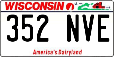 WI license plate 352NVE