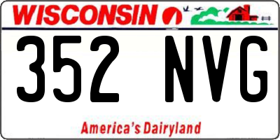 WI license plate 352NVG