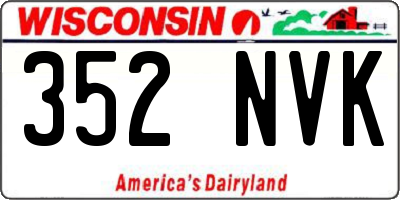 WI license plate 352NVK