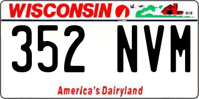 WI license plate 352NVM