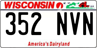 WI license plate 352NVN