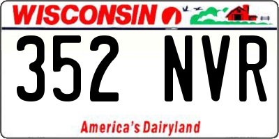 WI license plate 352NVR