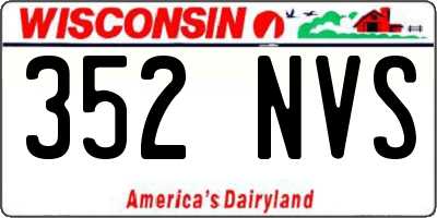WI license plate 352NVS