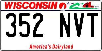 WI license plate 352NVT