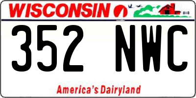 WI license plate 352NWC