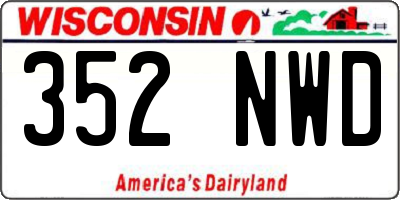 WI license plate 352NWD