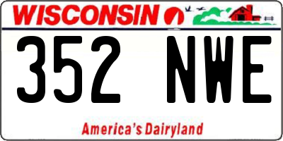 WI license plate 352NWE