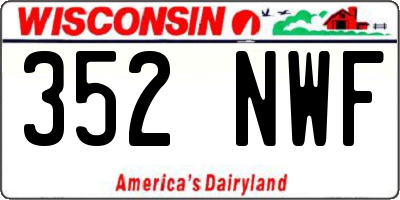 WI license plate 352NWF