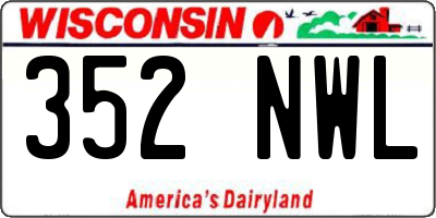 WI license plate 352NWL